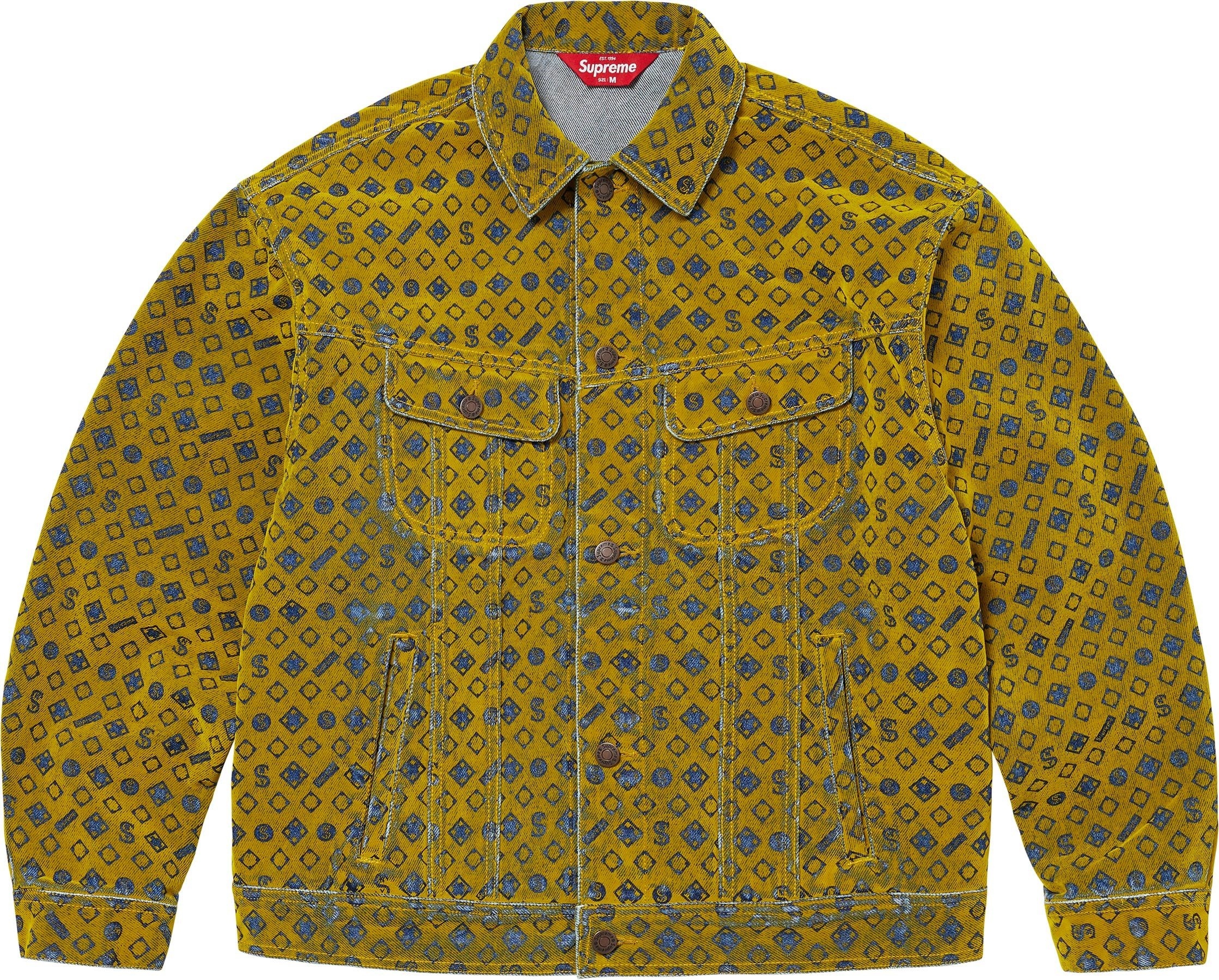 Flocked Denim Trucker Jacket view 9